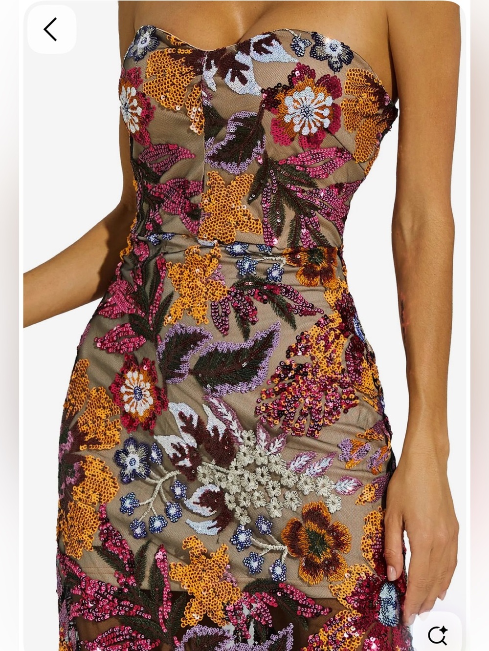 NWT Sequin Floral Slip Midi Dress in Rose Gold and Pink Women’s Sz: Medium - Picture 11 of 11